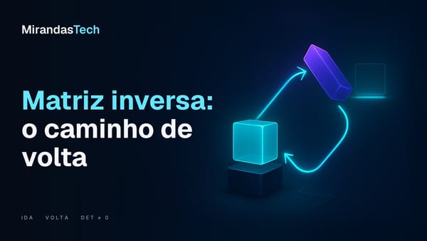 Capa: cubo de vidro ciano ligado por um feixe de luz a um prisma violeta, com um feixe curvo de retorno ao cubo; título Matriz inversa: o caminho de volta